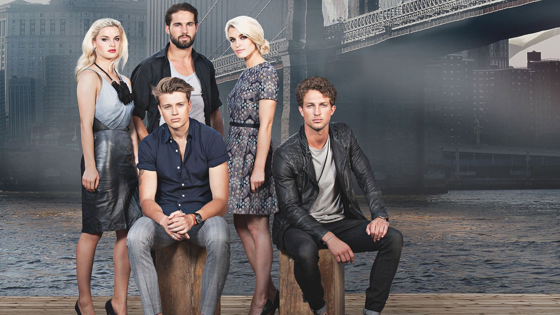 Taking New York backdrop